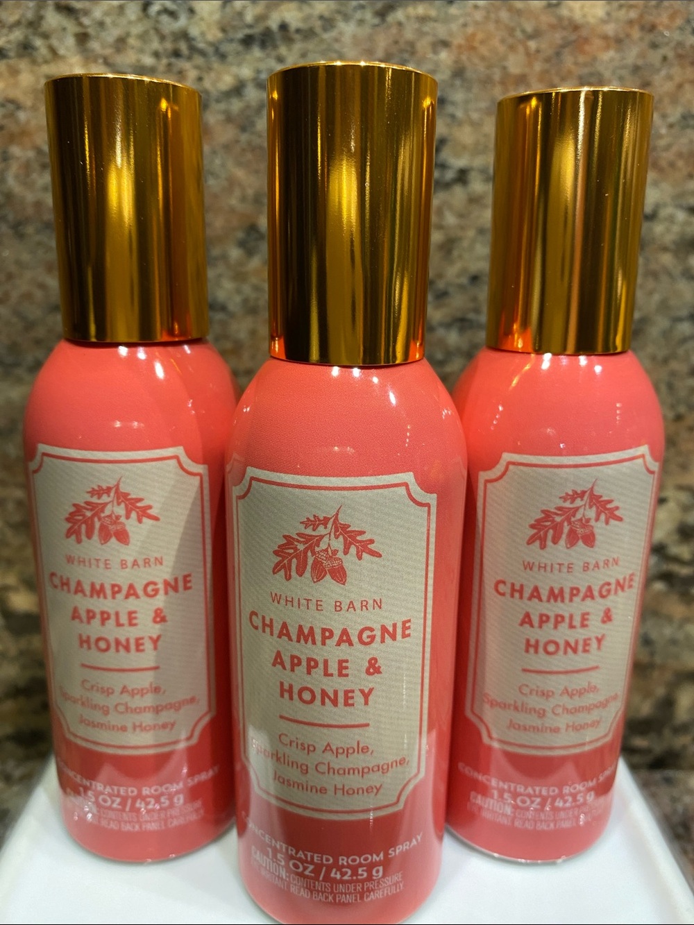 3) “Champagne Apple & Honey” Concentrated Room Sprays, 1.5 oz / 42.5 g B&BW, NWT